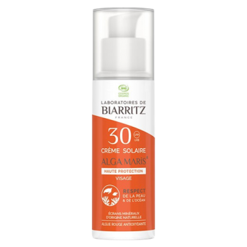 LABORATOIRES DE BIARRITZ - ALGAMARIS cr&egrave;me solaire bio visage SPF30+ 50ml
