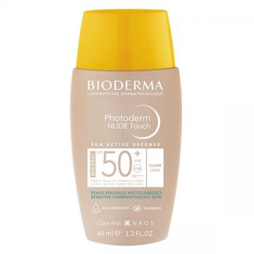 BIODERMA - PHOTODERM Nude Touch Sun Active Defense Crème solaire visage matifiante teinte Claire SPF50+ 40ml