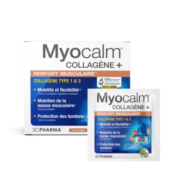 3C PHARMA - MYOCALM - Collag&egrave;ne + Renfort Musculaire 30 sachets