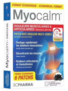 3C PHARMA - MYOCALM - Patch anti-douleur multi-zones x 6 4 et 2 OFF