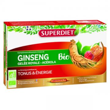 SUPER DIET - Ginseng Gelée Royale Acérola Bio - 20 ampoules x 10ml