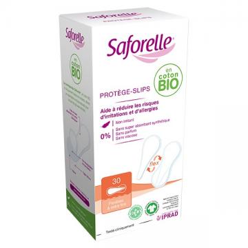 SAFORELLE COTON - Protege-slips flexible en coton bio 30 unites