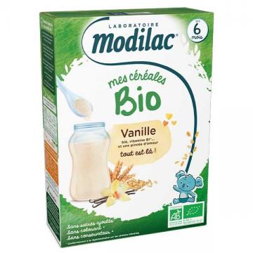 MODILAC - Mes c&eacute;r&eacute;ales bio d&egrave;s 6 mois vanille 250g
