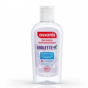 ASSANIS - Gel mains hydroalcoolique parfum&eacute; violette pocket 80ml