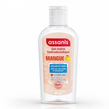 ASSANIS - Gel mains hydroalcoolique parfum&eacute; mangue format poche 80ml