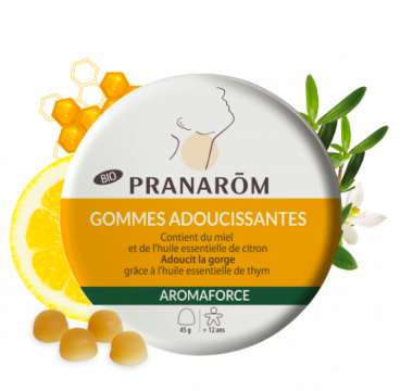 PRANAROM Aromaforce - Gommes adoucissantes miel/citron 45g