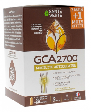 SANTE VERTE - GCA 2700 Mobilité Articulaire 120 comprimés + 60 comprimés offerts