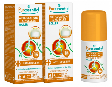 PURESSENTIEL - Articulations & Muscles Roller aux 14 huiles essentielles lot de 2 x 75 ml