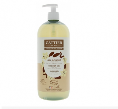 CATTIER - Gel douche aloe-vera vanille tonka bio 1l