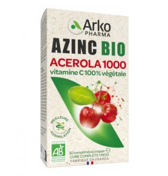 ARKOPHARMA - AZINC acérola 1000 bio 30 comprimés à croquer