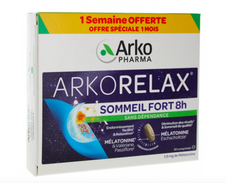 ARKOPHARMA - ARKORELAX - Sommeil Fort 8h 30 comprimés