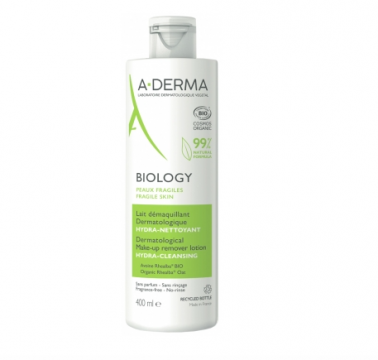 ADERMA - BIOLOGY DERMA Lait d&eacute;maquillant dermatologique bio 400ml