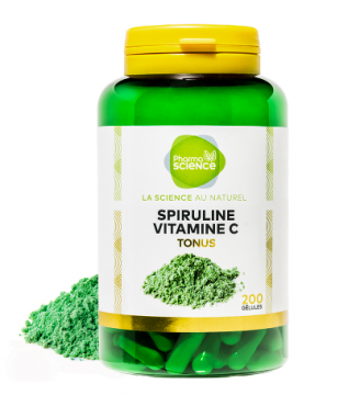PHARMASCIENCE - Spiruline Vitamine C - Tonus 200 g&eacute;lules