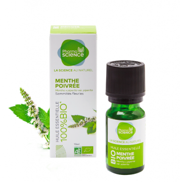 PHARMASCIENCE - Huile essentielle - Menthe poivr&eacute;e bio 10ml