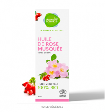 PHARMASCIENCE - Huile v&eacute;g&eacute;tale de rose musqu&eacute;e bio 50ml