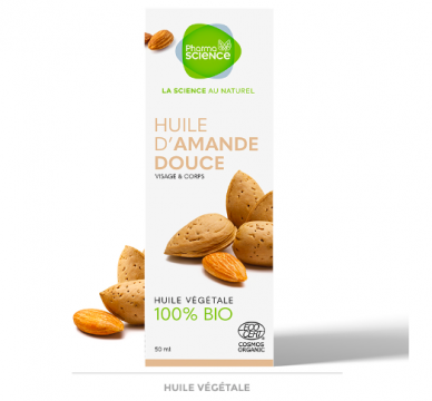 PHARMASCIENCE - Huile végétale d'amande douce bio 50ml