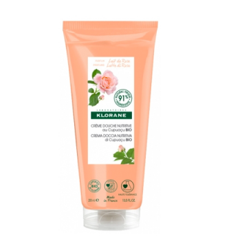 KLORANE - Cr&egrave;me douche nutritive au Cupua&ccedil;u Bio Lait de Rose 200ml