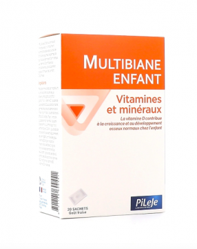 PILEJE - Multibiane enfant vitamines et min&eacute;raux 20 sachets