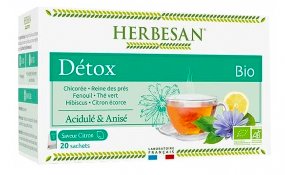 HERBESAN - Infusion bio d&eacute;tox 20 sachets