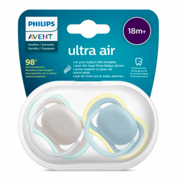 AVENT -  Avent ultra air sucette peau sensible 18m+ 2 pi&egrave;ces