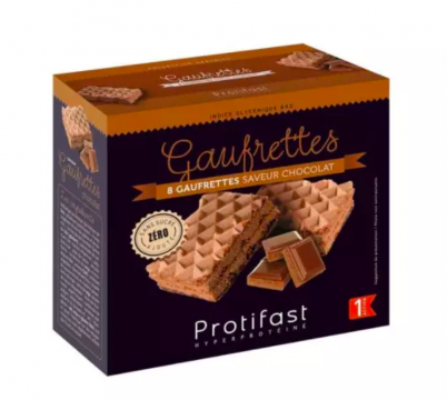 PROTIFAST - Gaufrettes protéinées chocolat - 8 gaufrettes