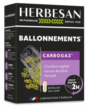 HERBESAN - Carbogaz 45 g&eacute;lules