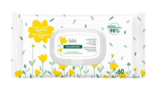 KLORANE B&eacute;b&eacute; -  Lingettes nettoyantes &agrave; l'eau x60