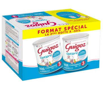 GUIGOZ - Optipro lait de croissance 3ème âge dès 1 an BiPack 2x780g