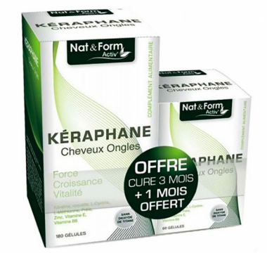 Nat&Form - K&eacute;raphane Cure de 3 mois + 1 mois OFFERT
