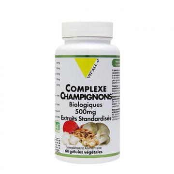 VIT'ALL + - Complexe Champignons Biologiques 500mg 60 g&eacute;lules