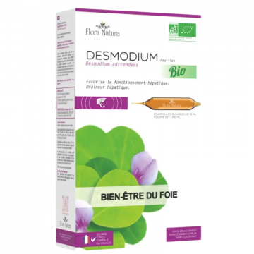 FLORA NATURA - Desmodium Bio - Bien-être du Foie 20 ampoules x 15 ml