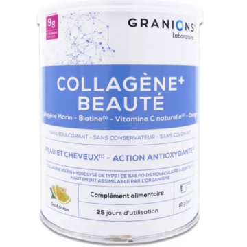 GRANIONS - Collag&egrave;ne+ Beaut&eacute; - Collag&egrave;ne Marin Biotine Vitamine C Onagre go&ucirc;t citron 250g