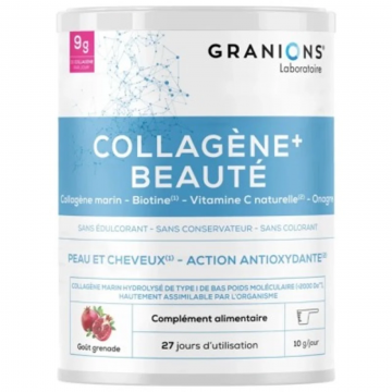GRANIONS - Collag&egrave;ne+ Beaut&eacute; Peau et Cheveux go&ucirc;t grenade poudre 275 g