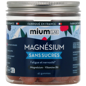 MIUM LAB - Magnésium sans sucres - Fatigue & Nervosité 42 gummies
