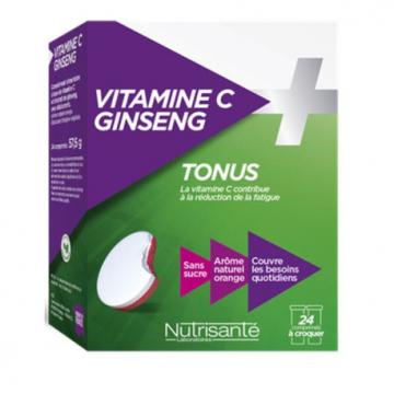 NUTRISANTE - VITAMINE C GINSENG - Tonus 24 comprim&eacute;s &agrave; croquer