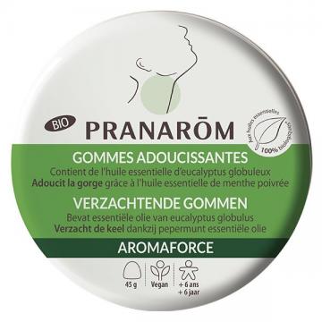 PRANAROM Aromaforce - Gommes adoucissantes Menthe/Eucalyptus Bio x45 gommes