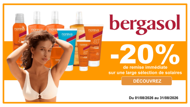 BERGASOL -20% de remise imm&eacute;diate sur une large s&eacute;lection de solaires