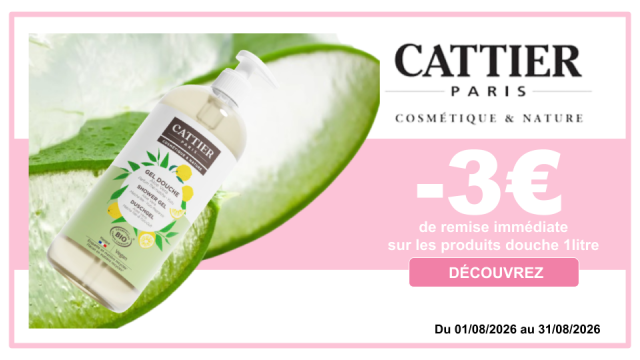 CATTIER -3€ de remise immédiate sur les produits douche 1L