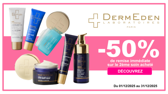 DERMEDEN -50% de remise immédiate sur le 2ème soin acheté, le moins cher des 2