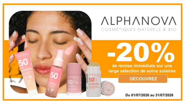 ALPHANOVA -20% de remise imm&eacute;diate sur une large s&eacute;lection de soins solaires