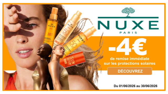 NUXE -4&euro; de remise imm&eacute;diate sur les protections solaires