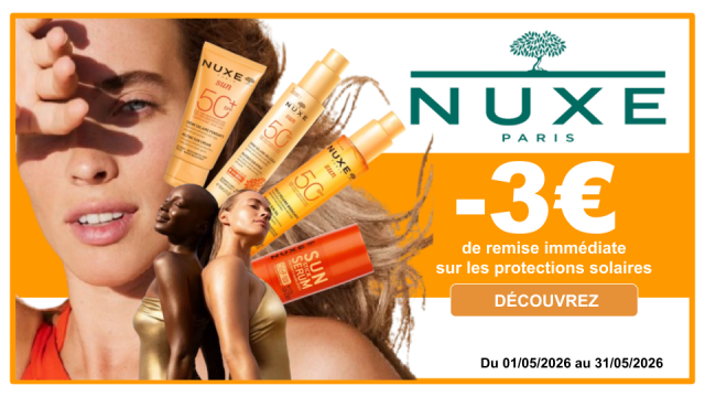 NUXE -3&euro; de remise imm&eacute;diate sur les soins solaires