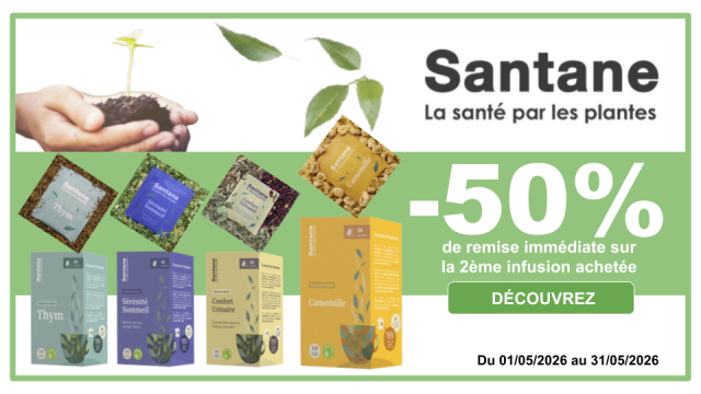 SANTANE -50% de remise immédiate sur la 2ème boîte d'infusions achetée