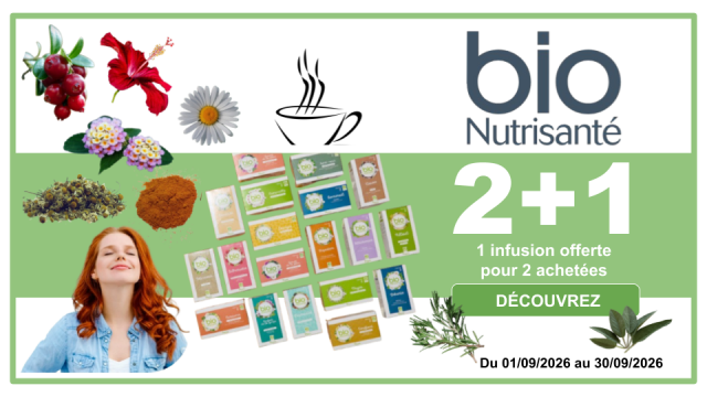 BIO NUTRISANTÉ 1 infusion offerte pour 2 achetées, la moins chère des 3