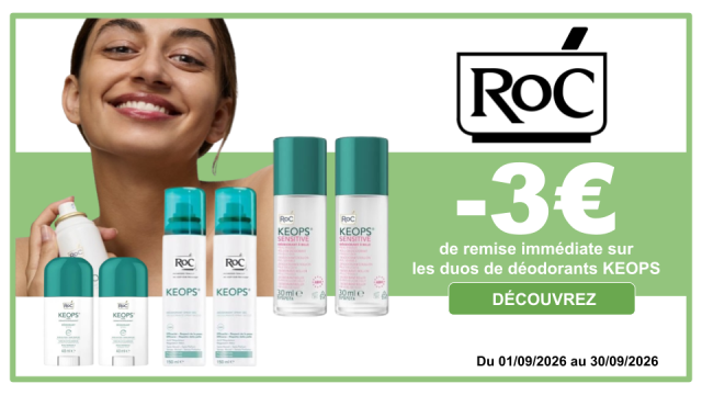 ROC -3&euro; de remise imm&eacute;diate sur les duos de d&eacute;odorants KEOPS