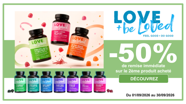LOVE and BE LOVED -50% de remise imm&eacute;diate sur le 2&egrave;me produit achet&eacute;, le moins cher des 2