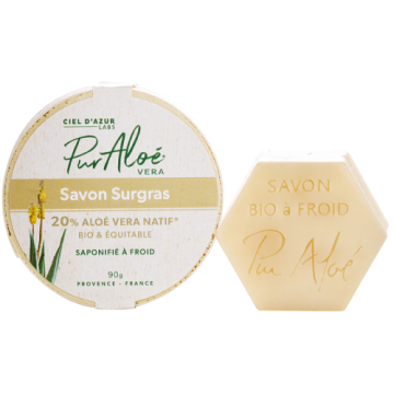 PUR ALOE - Savon saponifié à froid 20% Aloé Vera Natif 90g
