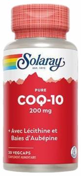 SOLARAY - COQ-10 200mg + avec lécithine et baies d'aubépines 30 vegcaps
