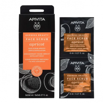 APIVITA - FACE SCRUB APRICOT - Soin gommant visage abricot exfoliant doux 2x8ml