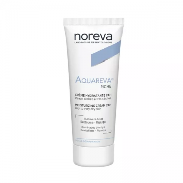 NOREVA - AQUAREVA - Cr&egrave;me Hydratante 24H Riche 40ml - Peaux D&eacute;shydrat&eacute;es S&egrave;ches &agrave; tr&egrave;s S&egrave;ches